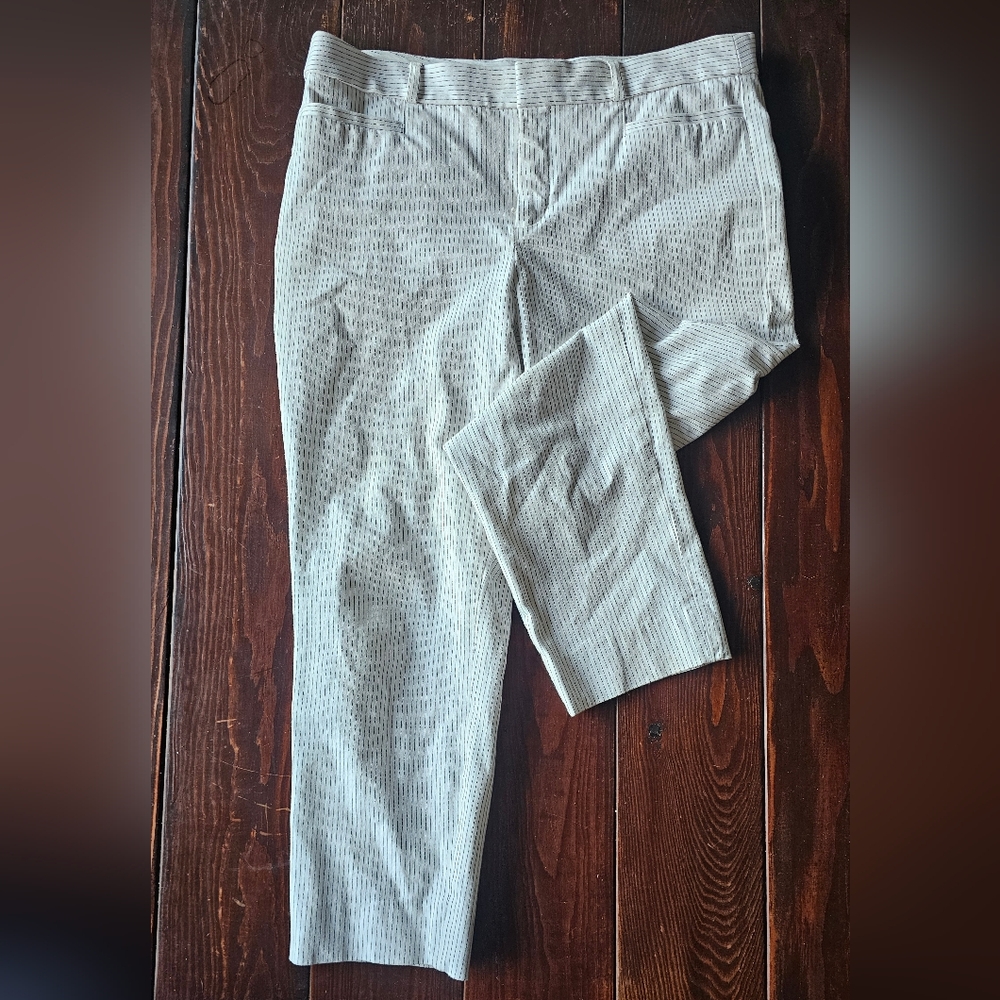 Banana Republic Women's Light Gray Striped Chinos